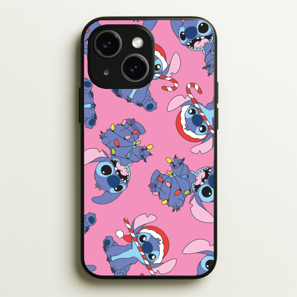 Christmas Cute Blue Alien Pattern Phone Case - iPhone 15 / Standard