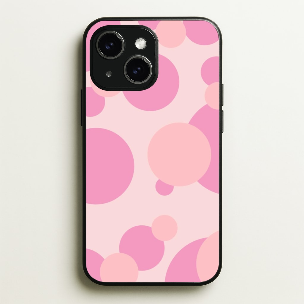 Pink Bubble Pattern Phone Case - iPhone 15 / Standard