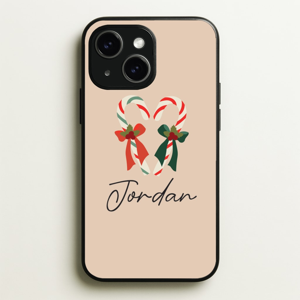 Candycane - Personalised Christmas Phone Case - iPhone 15 / Standard