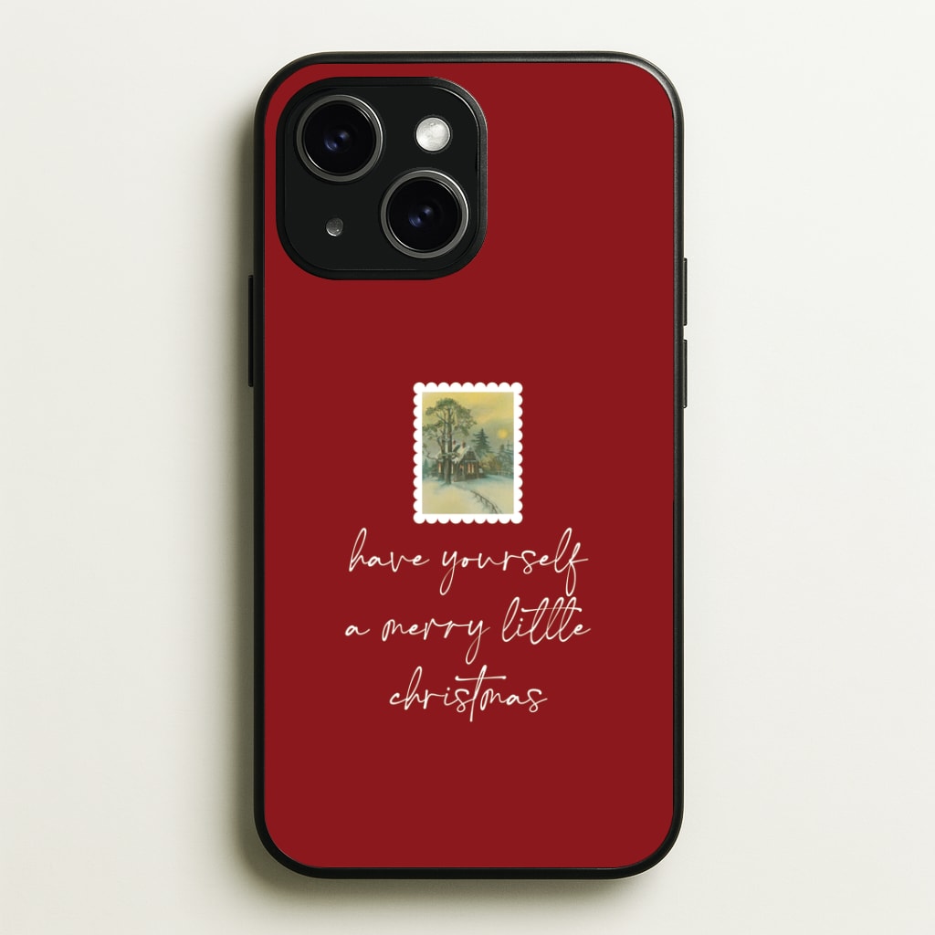 A Merry Little Christmas Stamp Phone Case - iPhone 15 / Standard