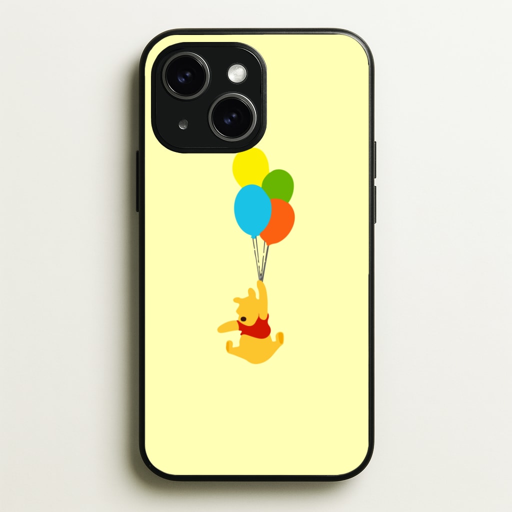 Pooh On Balloons Phone Case - iPhone 15 / Standard