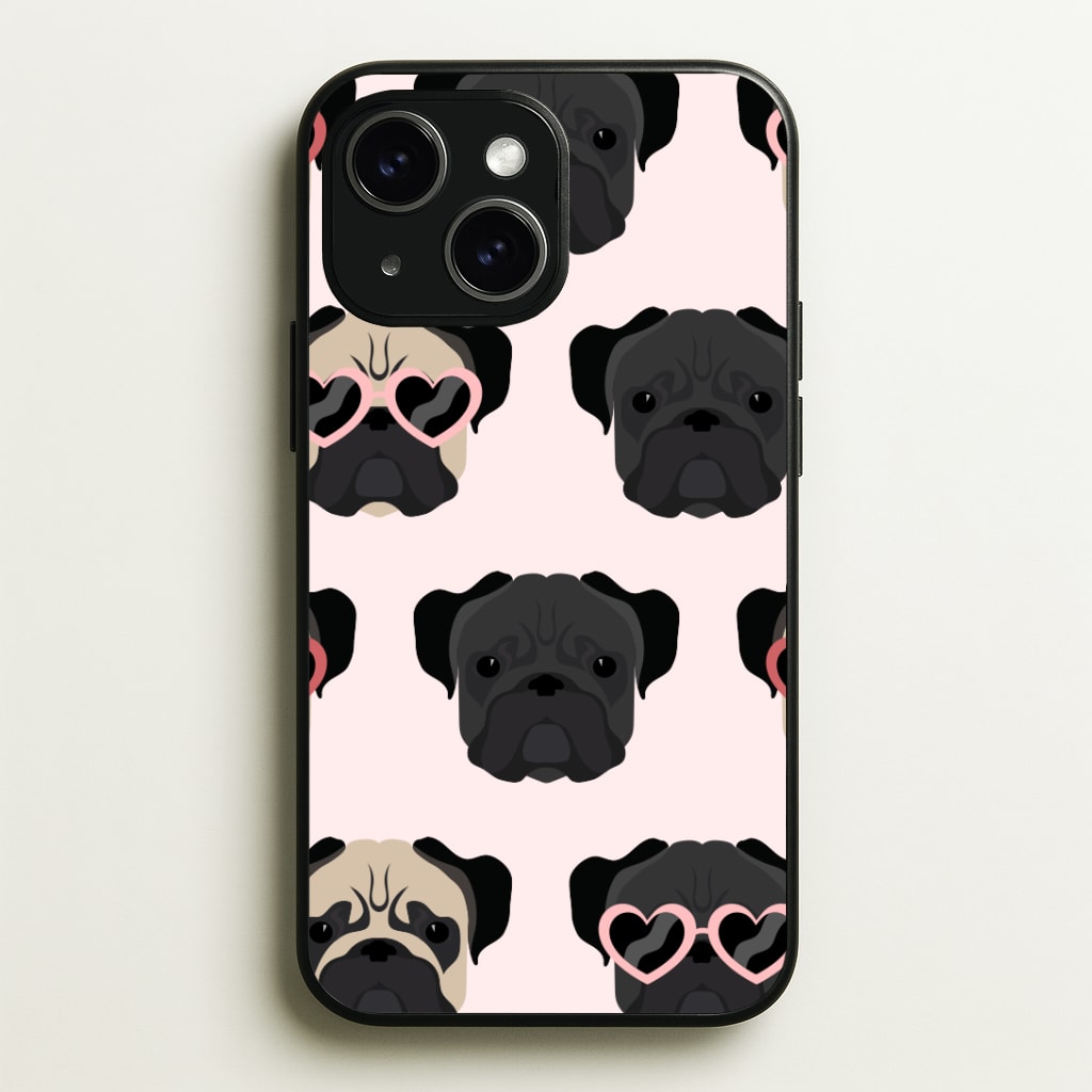 Sunny Pug Life - Dog Pattern Phone Case - iPhone 15 / Standard