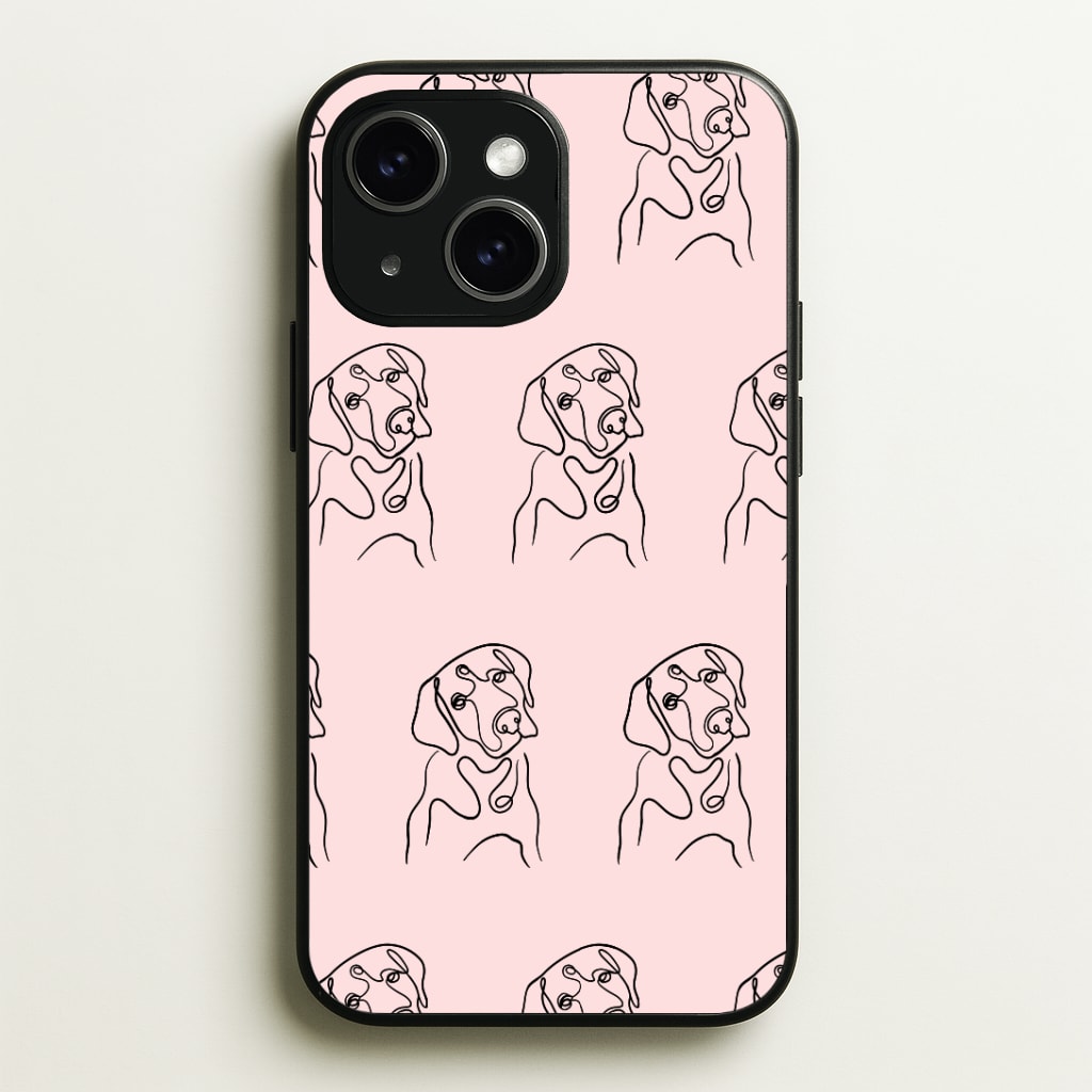Labrador Outline - Dog Pattern Phone Case - iPhone 15 / Standard