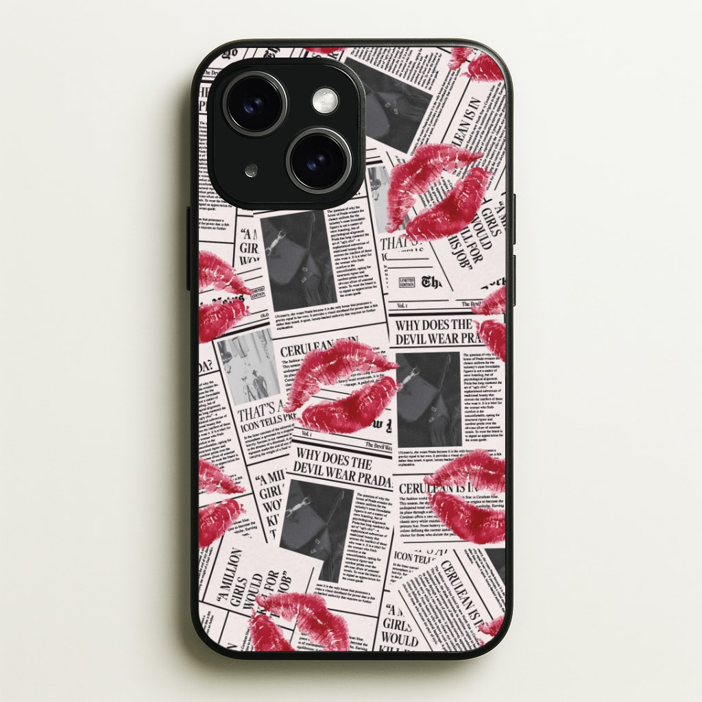 Front Page Kisses Phone Case - iPhone 15 / Standard