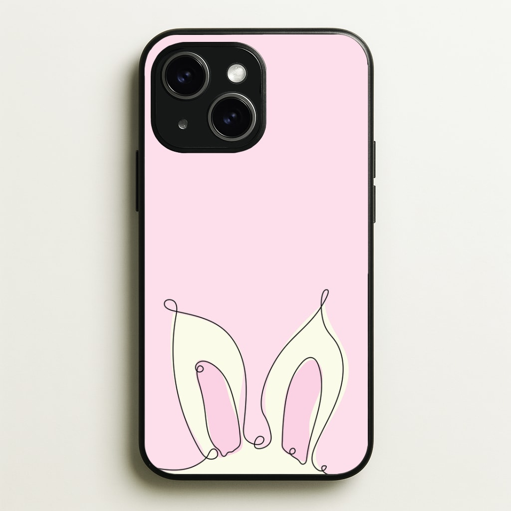 Outline Bunny Ears Phone Case - iPhone 15 / Standard