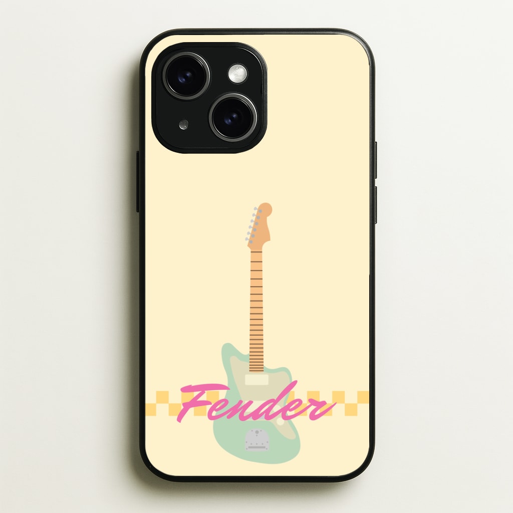Blue Guitar Fender Phone Case - iPhone 15 / Standard