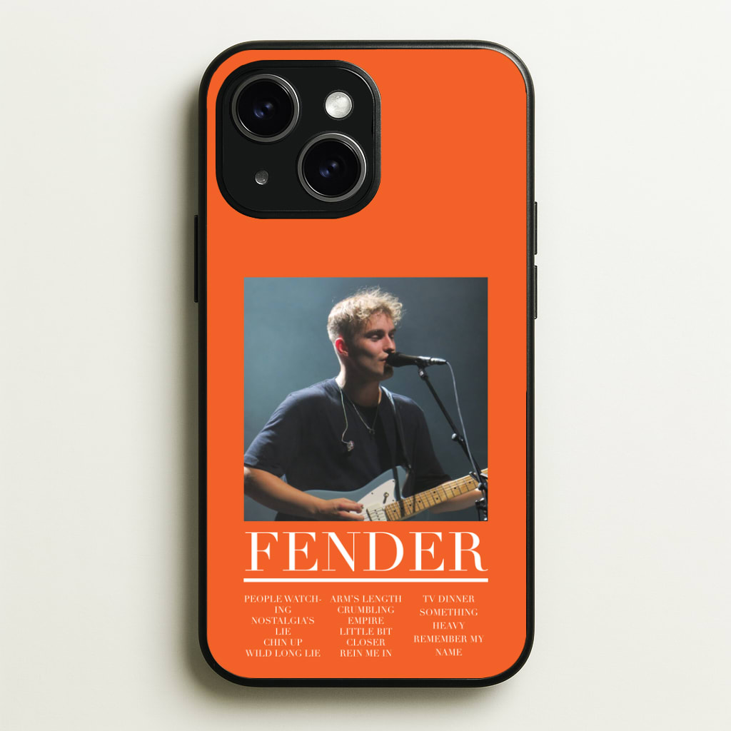 Fender Orange Song List Phone Case - iPhone 15 / Standard