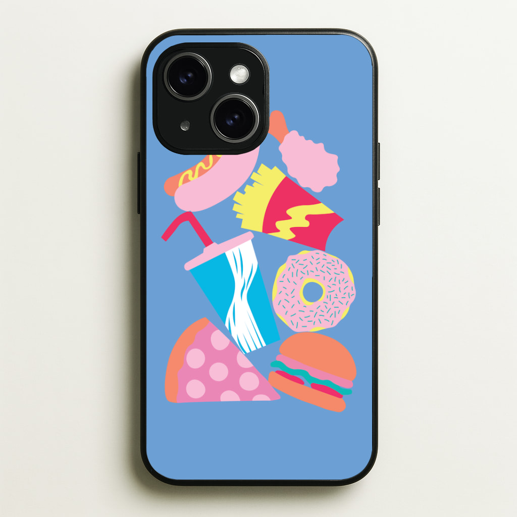 All The Foods - Fast Food Patterns Phone Case - iPhone 15 / Standard