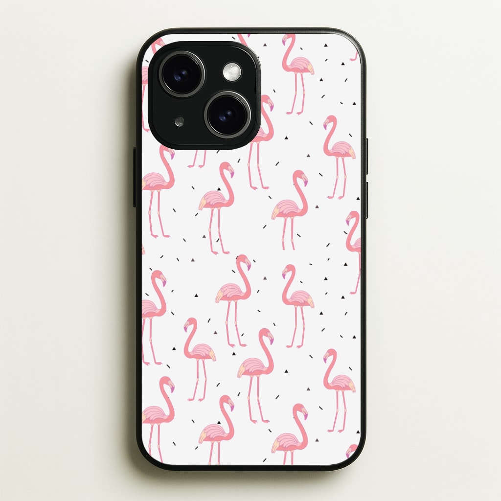 Pink Flamingo Pattern Phone Case - iPhone 15 / Standard