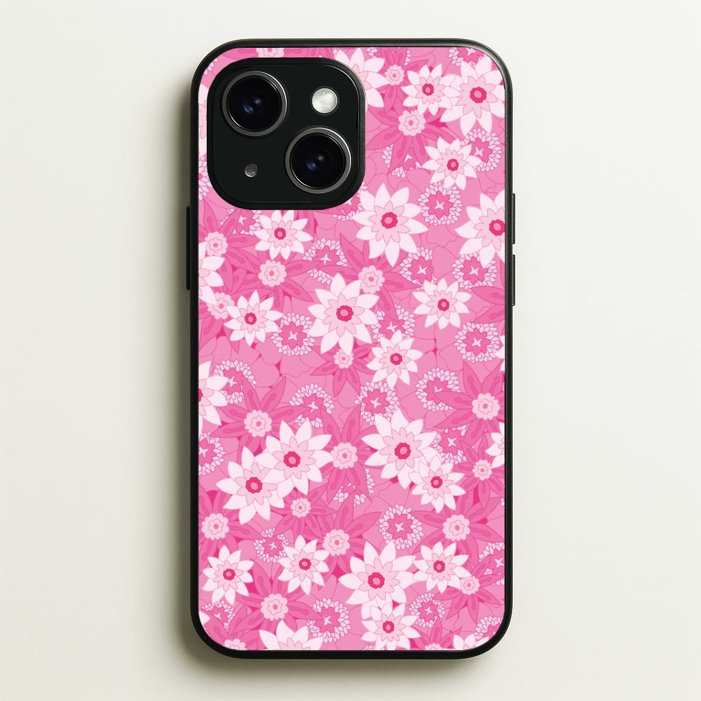 Pink Flowers - Floral Patterns Phone Case - iPhone 15 / Standard