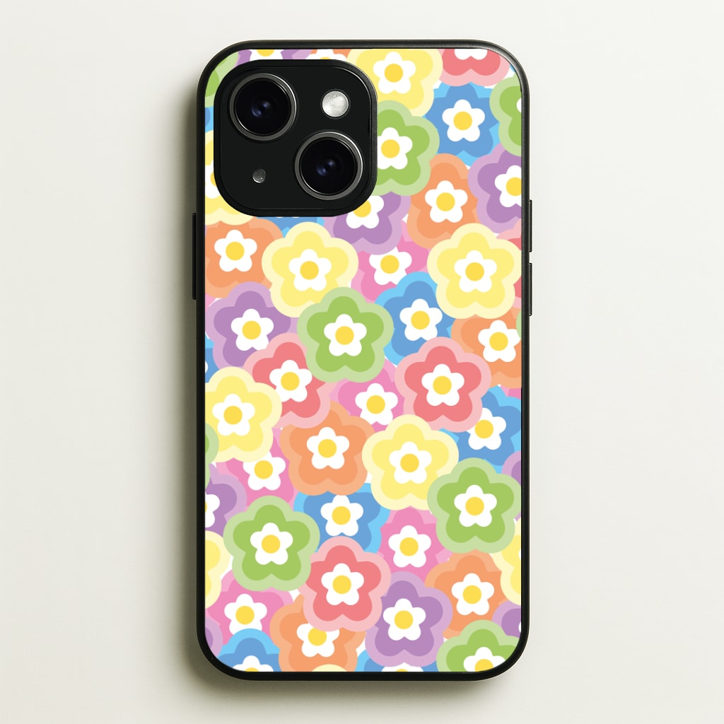 Psychedelic Flowers - Floral Patterns Phone Case - iPhone 15 / Standard