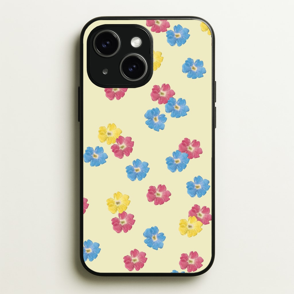 Pastel Pressed Flowers Pattern Phone Case - iPhone 15 / Standard