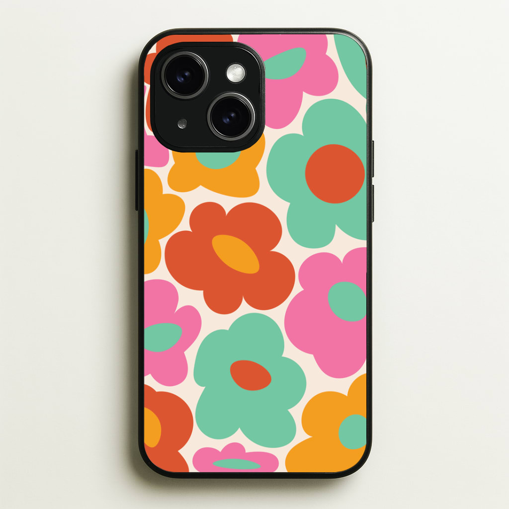 Abstract Trippy Retro Flowers Phone Case - iPhone 15 / Standard