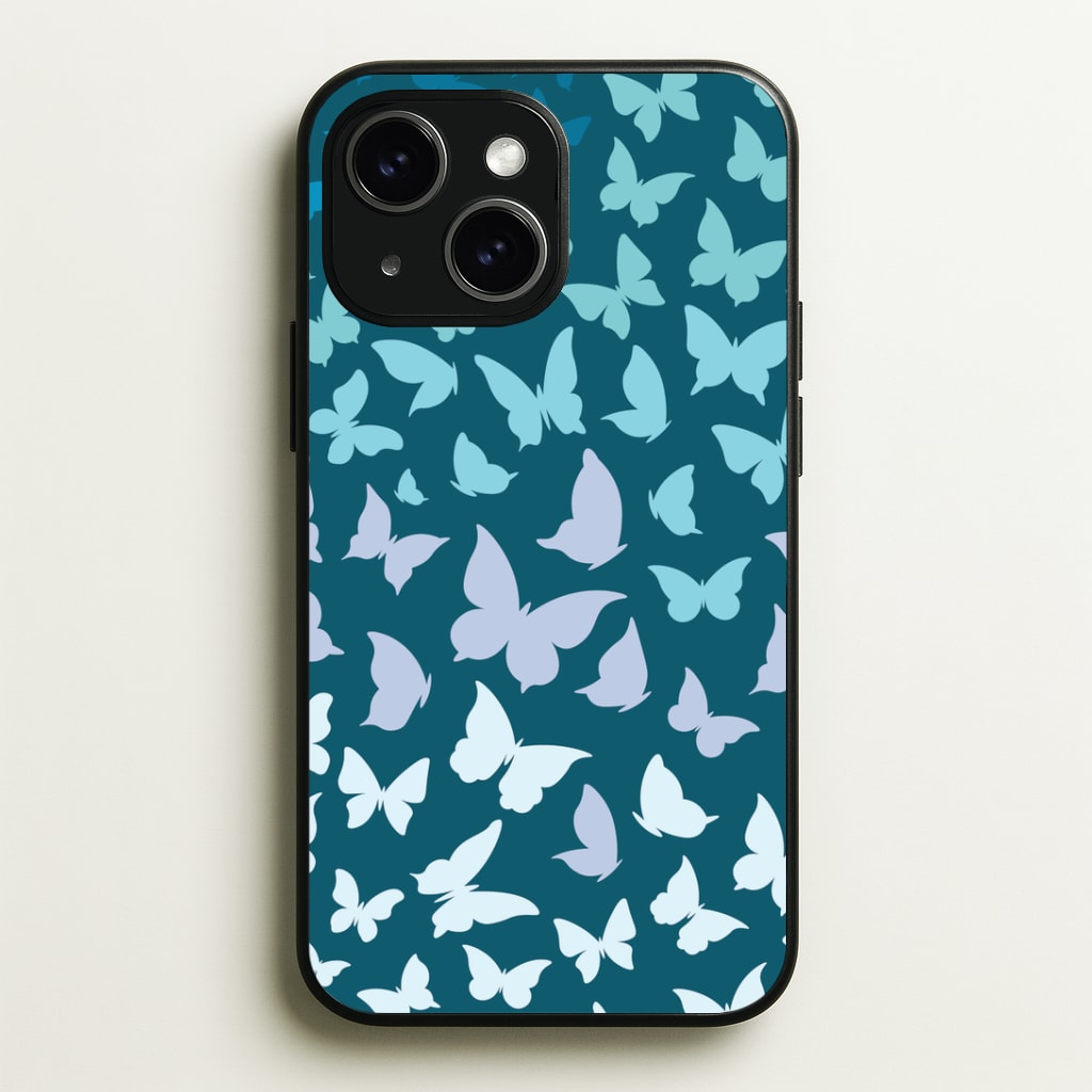Blue Gradient Butterfly - Butterfly Patterns Phone Case - iPhone 15 / Standard