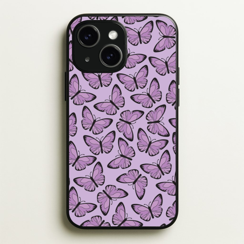 Purple Butterfly - Butterfly Patterns Phone Case - iPhone 15 / Standard