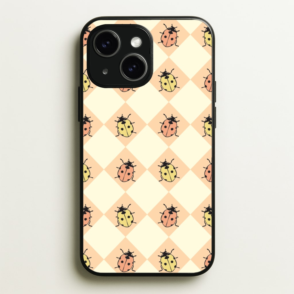 Argyle Ladybugs Pattern Phone Case - iPhone 15 / Standard