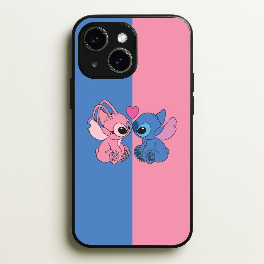 Angel And Blue Alien - Pink Alien Phone Case - iPhone 15 / Standard