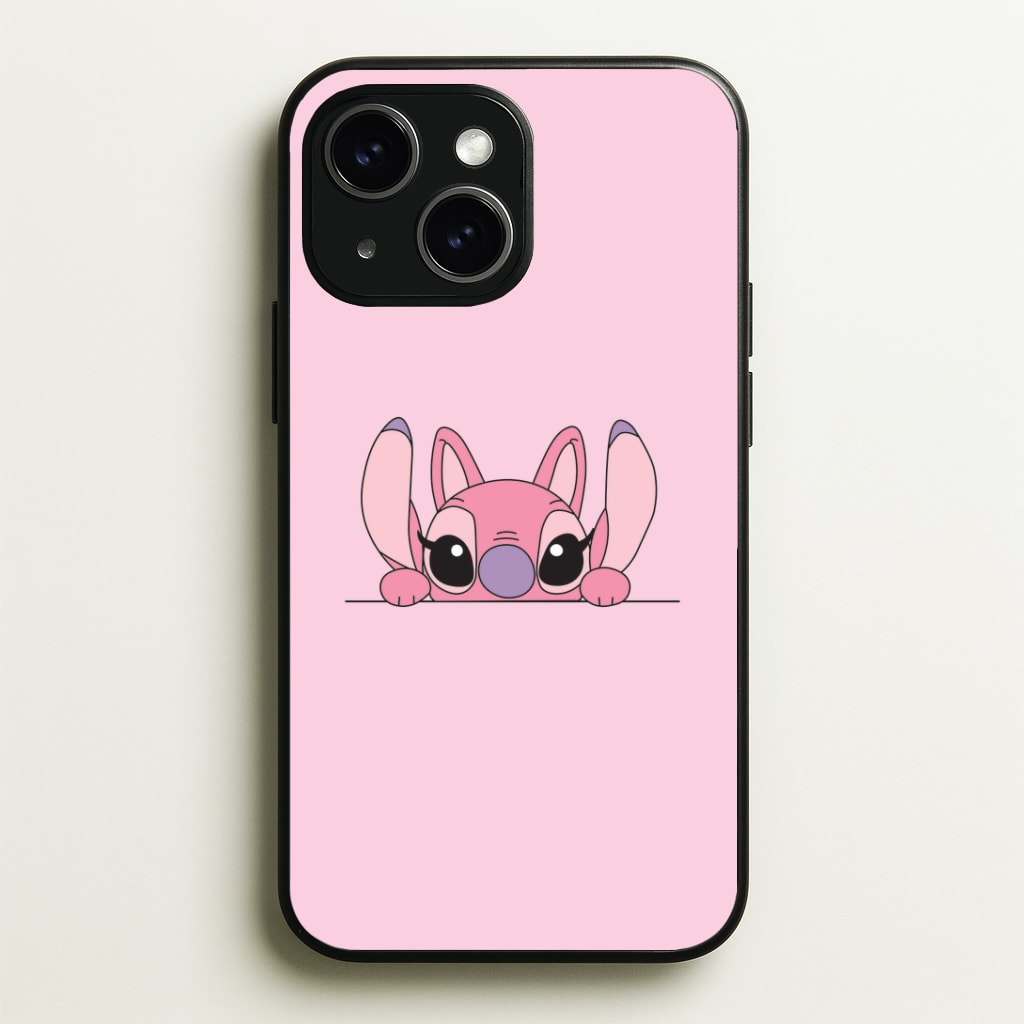 Angel Leaning - Pink Alien Phone Case - iPhone 15 / Standard