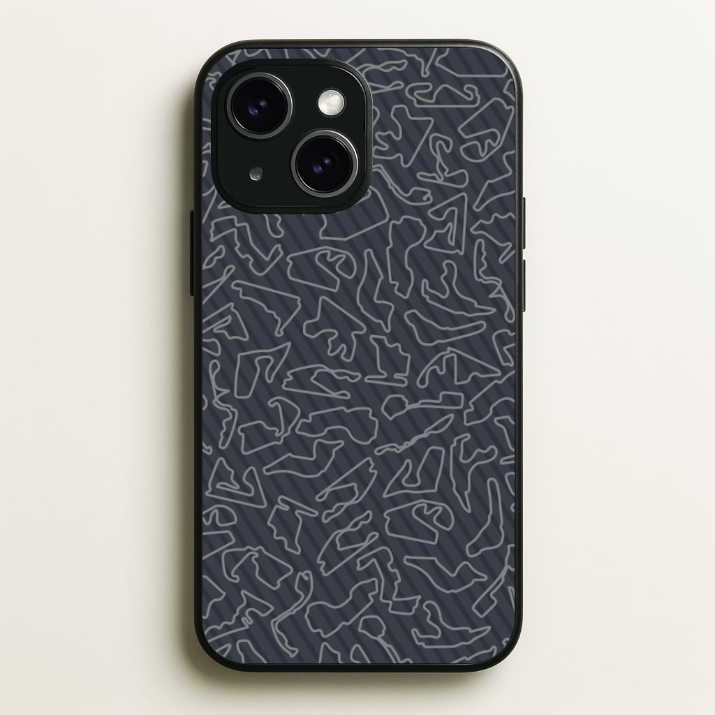 Track Outlines Gray Phone Case - iPhone 15 / Standard