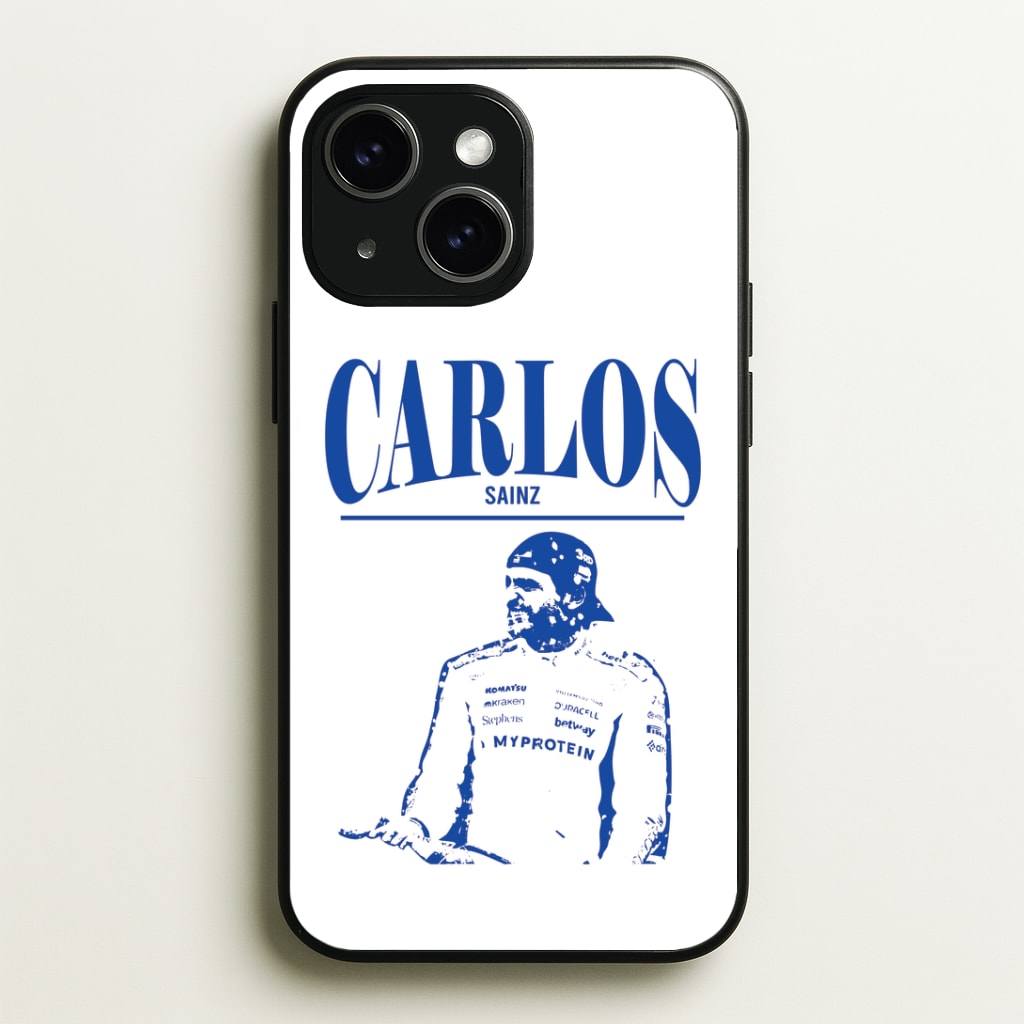 Carlos White And Blue Phone Case - iPhone 15 / Standard