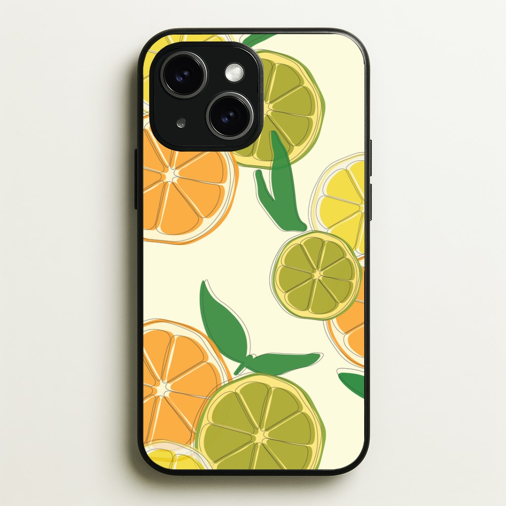 Oranges, Leomns And Limes - Fruit Patterns Phone Case - iPhone 15 / Standard
