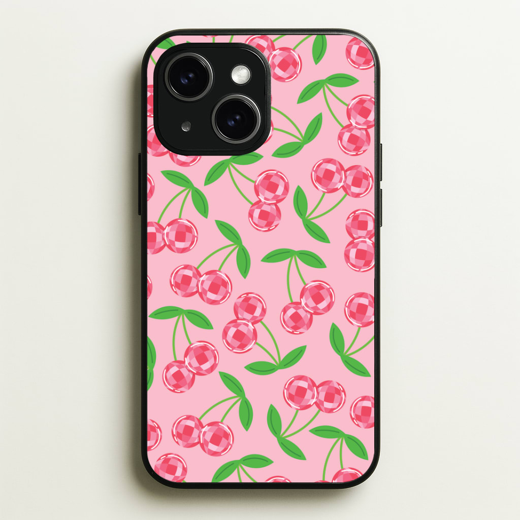 Disco Cherries Pattern Phone Case - iPhone 15 / Standard