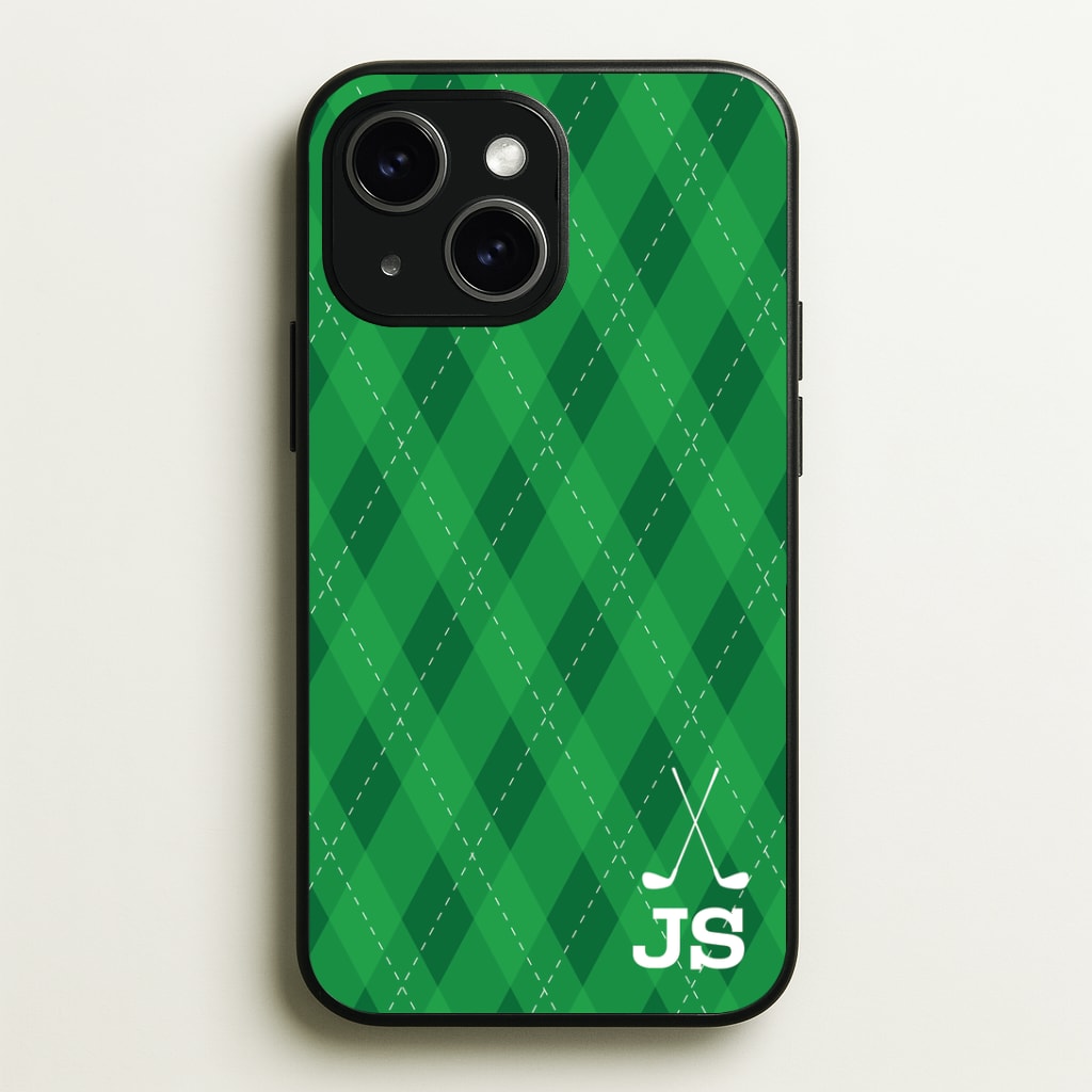 Personalised Golf Pattern Phone Case - iPhone 15 / Standard