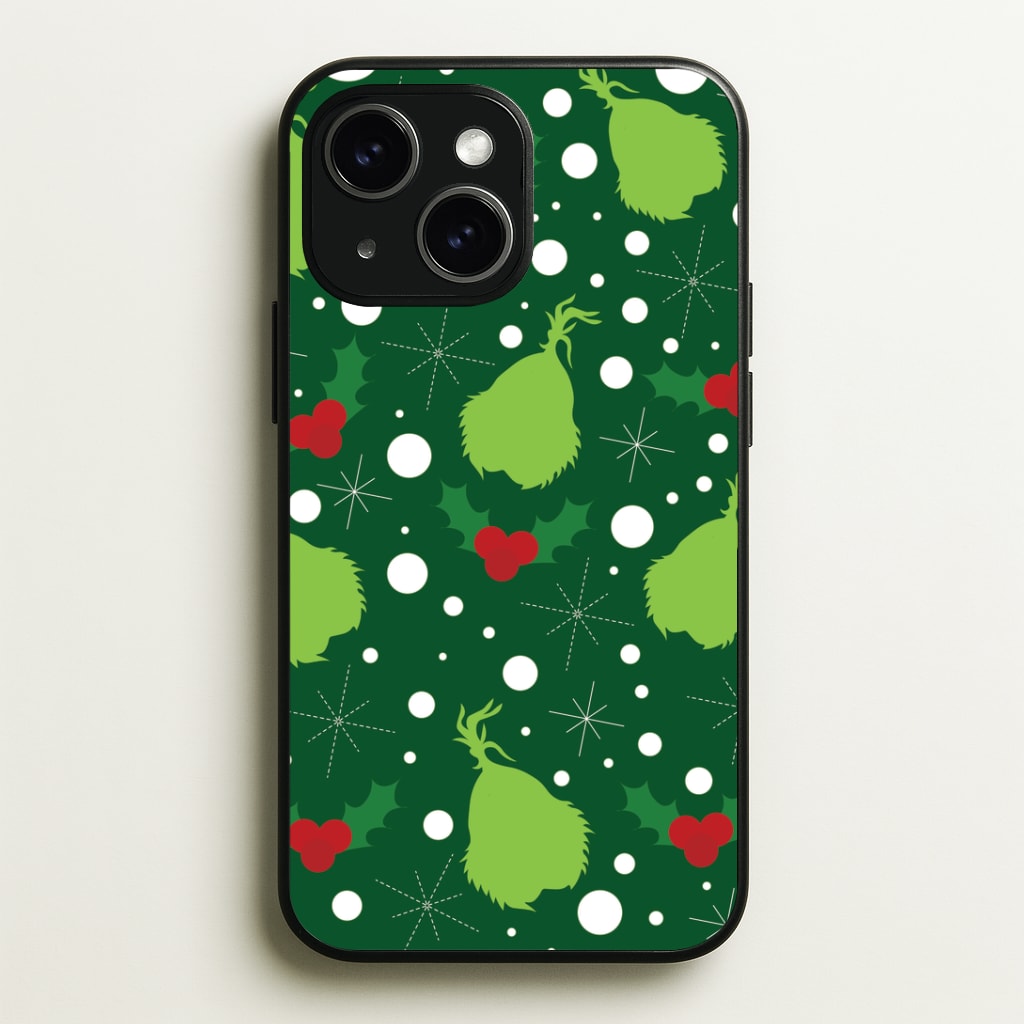 Green Creature Christmas Pattern Phone Case - iPhone 15 / Standard