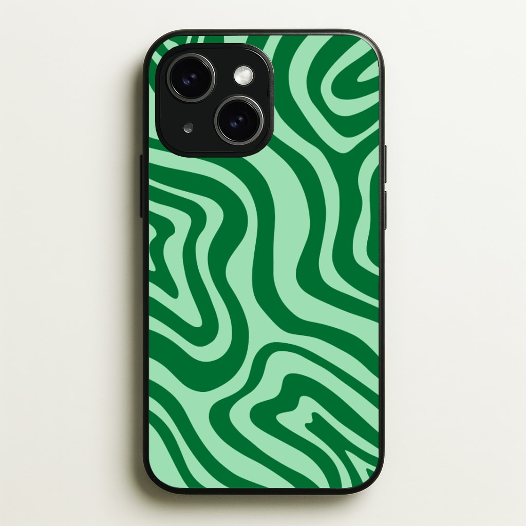 Green Abstract Halloween Phone Case - iPhone 15 / Standard