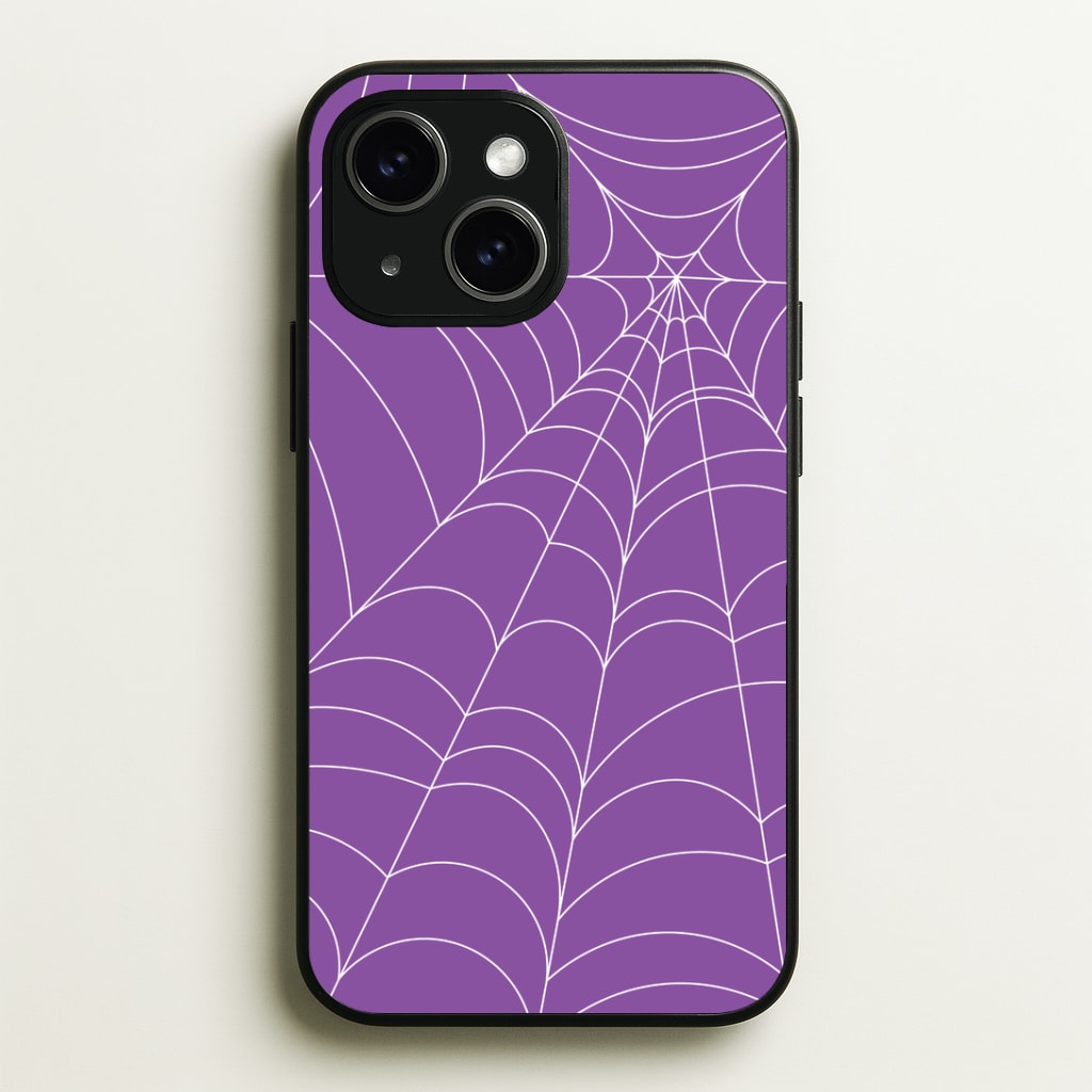 Purple Cobweb Pattern Phone Case - iPhone 15 / Standard