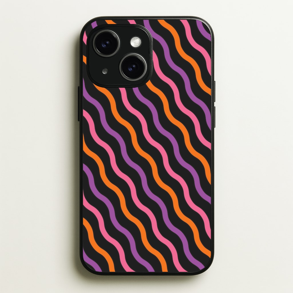 Wavy Abstract Halloween Pattern Phone Case - iPhone 15 / Standard