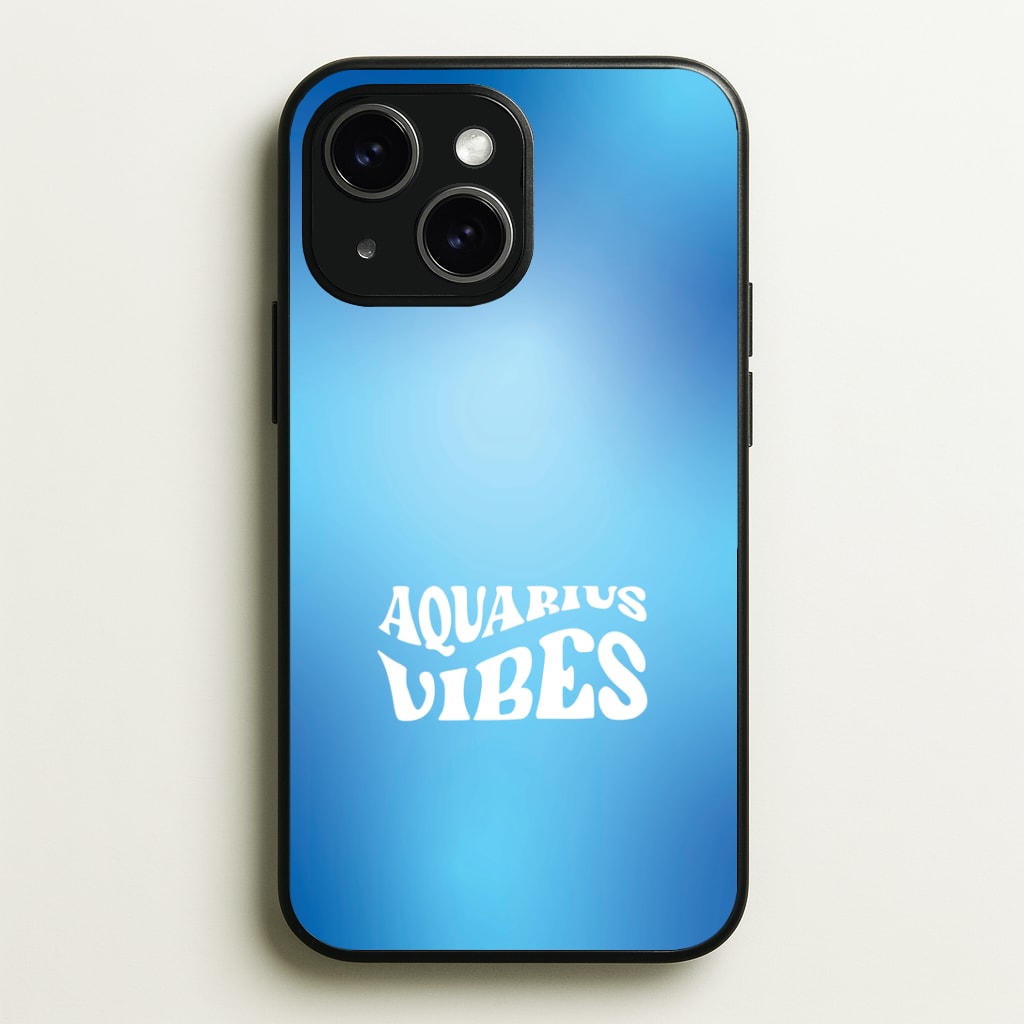 Aquarius Vibes Gradient Zodiac Phone Case - iPhone 15 / Standard