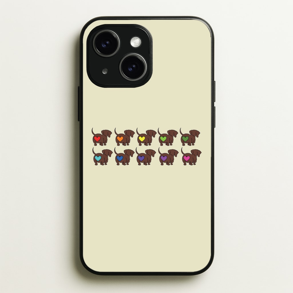Love hearts - Dachshunds Phone Case - iPhone 15 / Standard