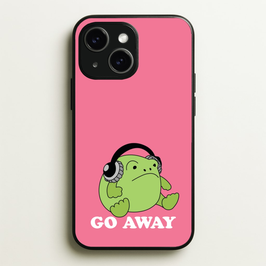 Go Away Grumpy Frog Phone Case - iPhone 15 / Standard