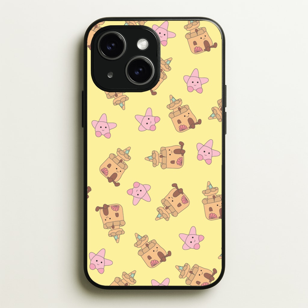 Sandcastles And Stars Pattern Phone Case - iPhone 15 / Standard