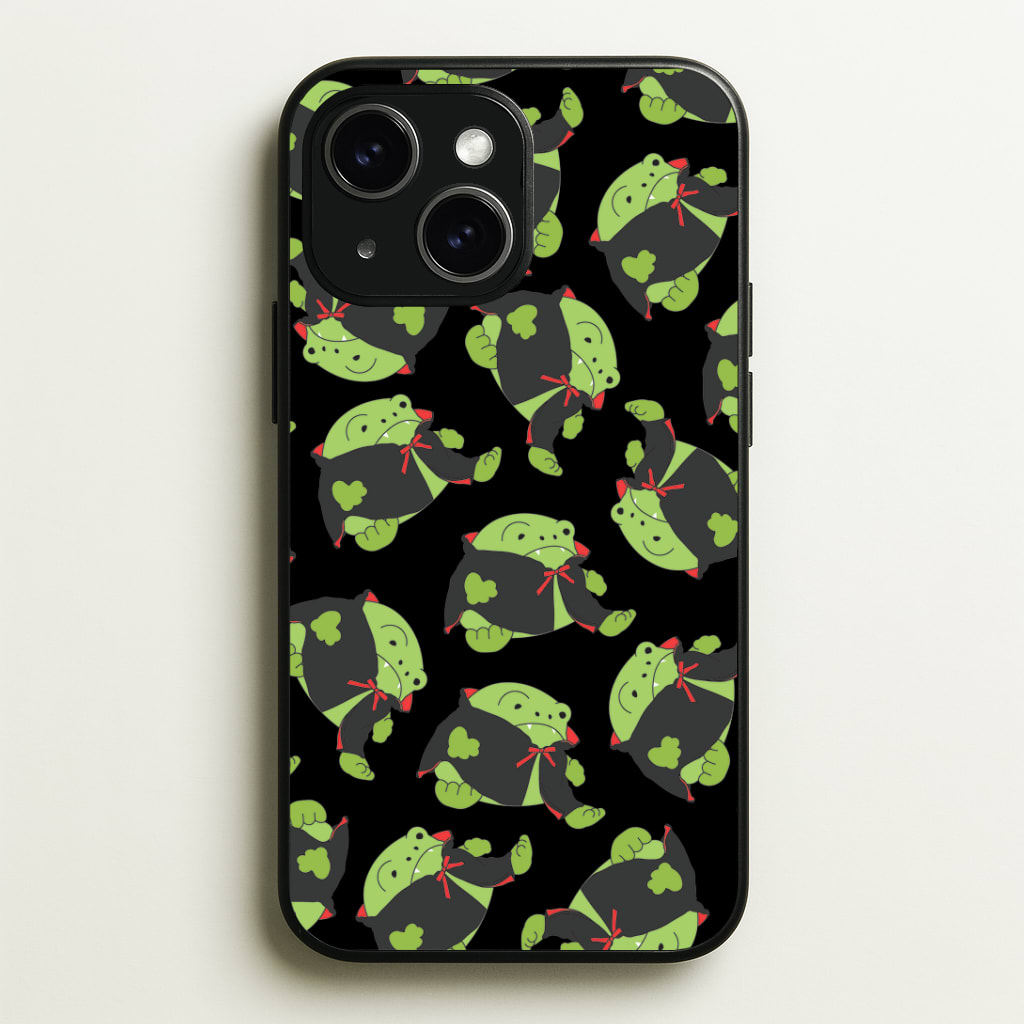 Vampire Frog Pattern - Halloween Phone Case - iPhone 15 / Standard