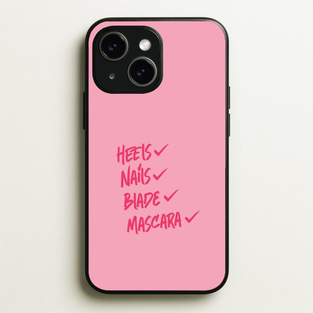 Heels, Nails, Blade, Mascara Phone Case - iPhone 15 / Standard