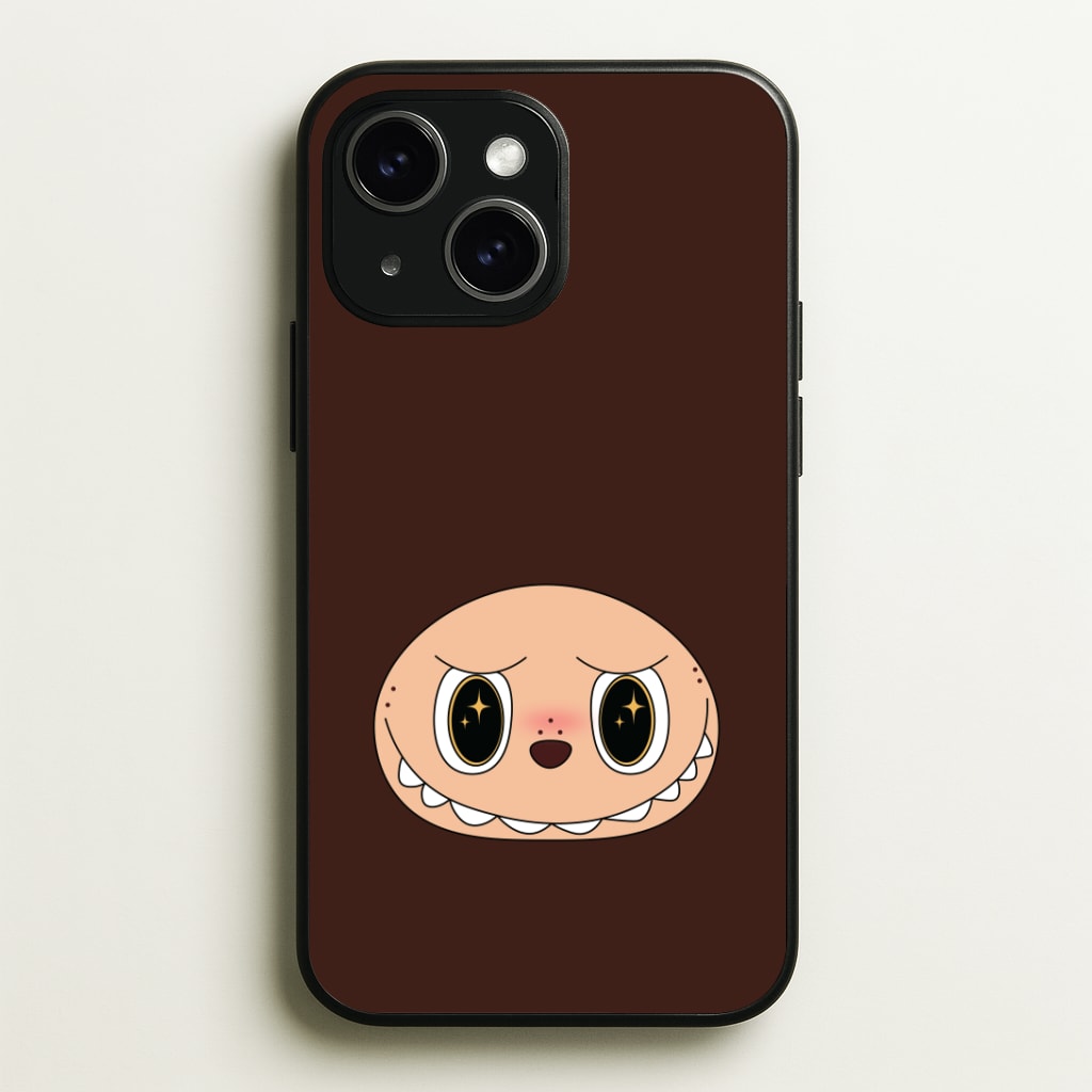 Cute Brown Monster Face Phone Case - iPhone 15 / Standard