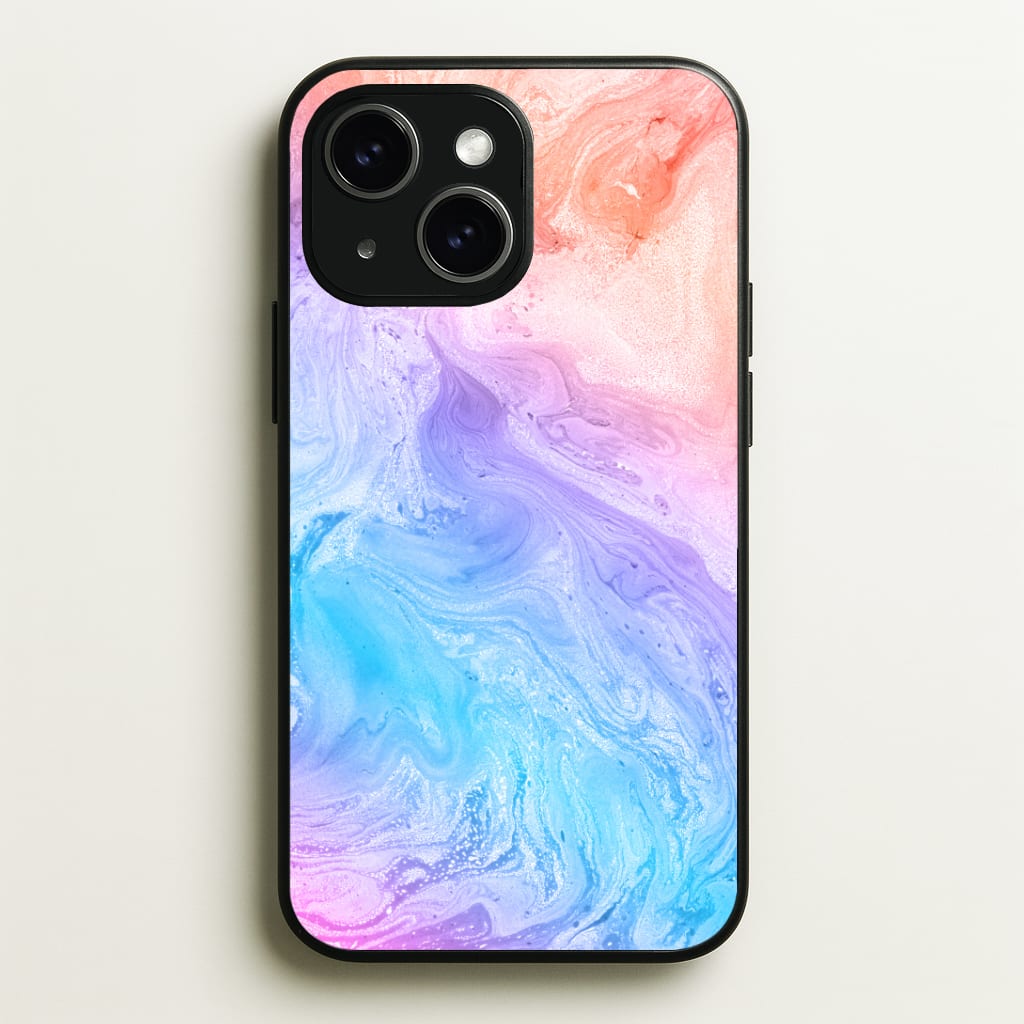 Blue and Peach Marble Phone Case - iPhone 15 / Standard
