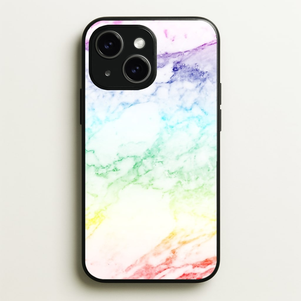 Rainbow Streak Marble Pattern Phone Case - iPhone 15 / Standard