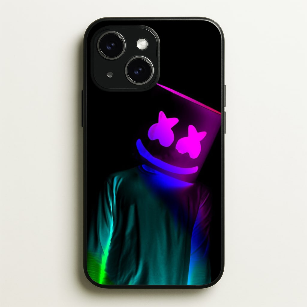 White Helmet DJ In Lights Phone Case - iPhone 15 / Standard