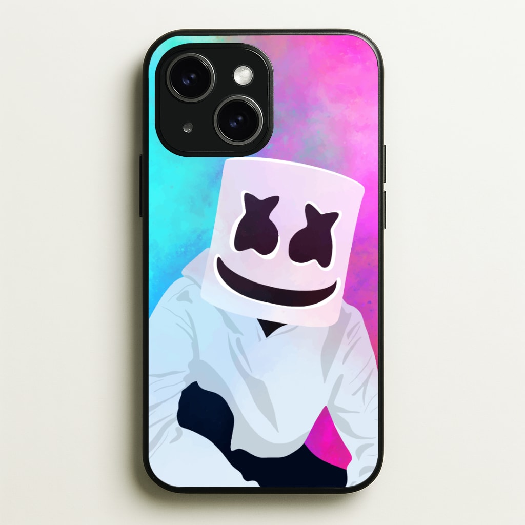 Rainbow White Helmet DJ Phone Case - iPhone 15 / Standard