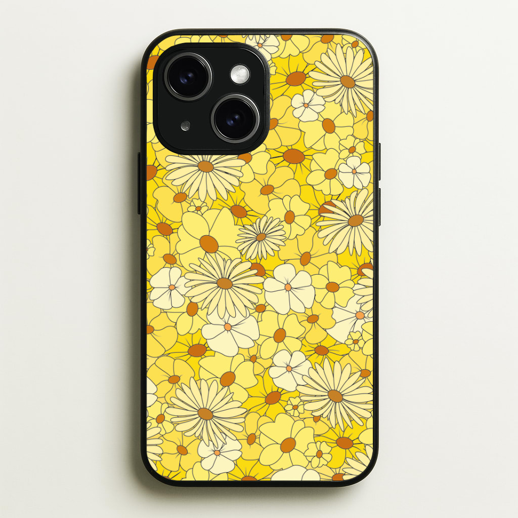 Yellow Flower Pattern - Mothers Day Phone Case - iPhone 15 / Standard