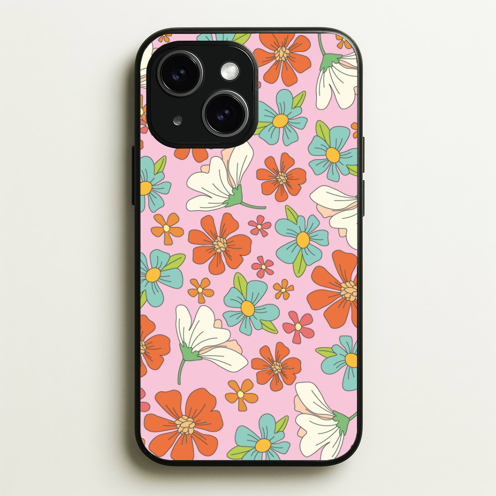 Pink Flower Pattern - Mothers Day Phone Case - iPhone 15 / Standard