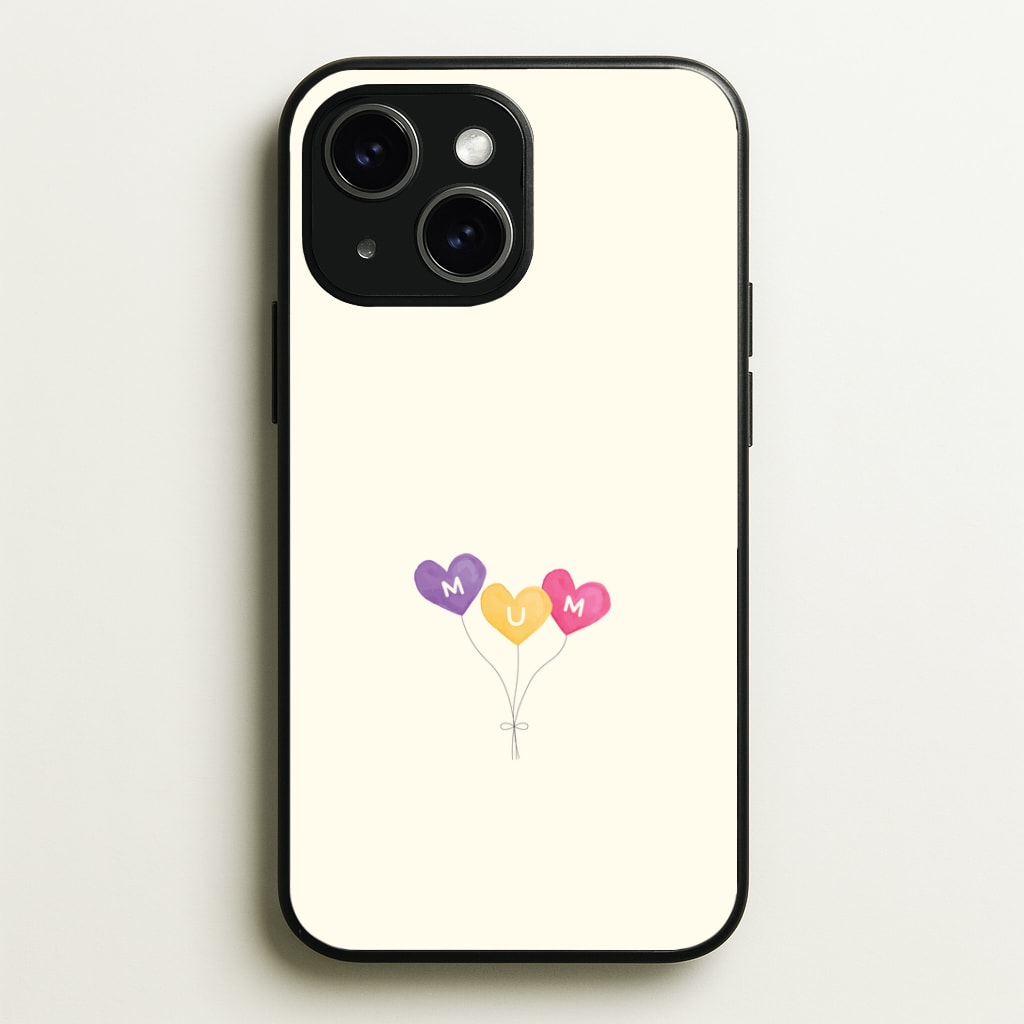 Mum Watercolour Balloons Phone Case - iPhone 15 / Standard