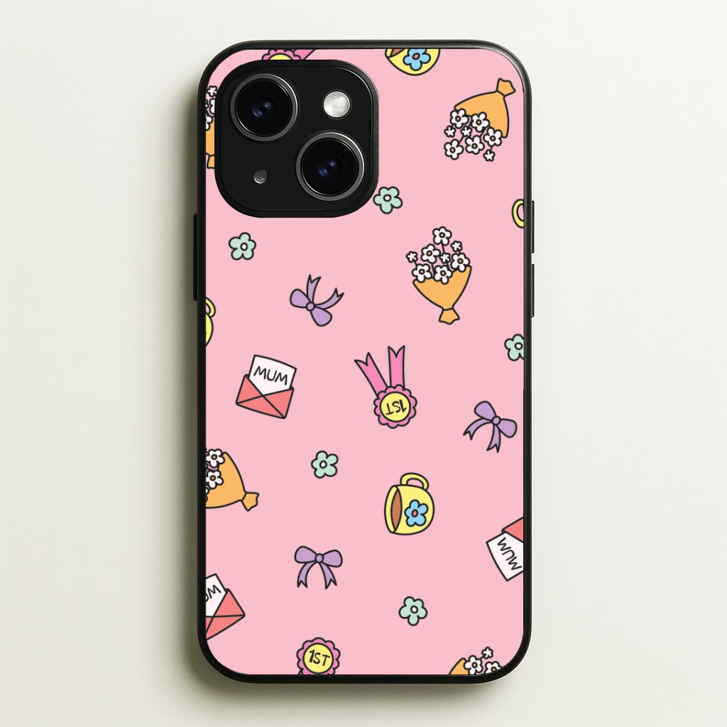 Mum Doodles Pattern Phone Case - iPhone 15 / Standard