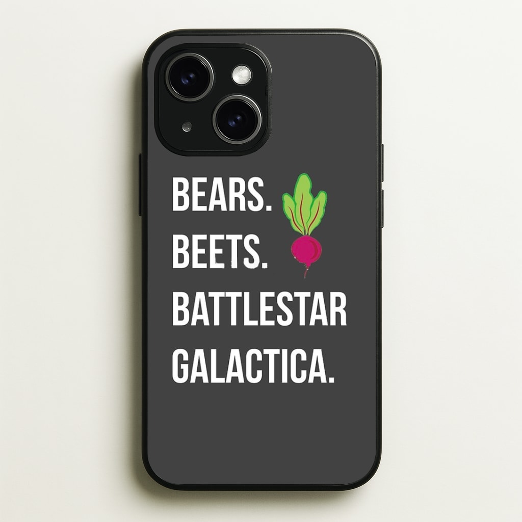 Bears. Beets. Battlestar Galactica Illustration Phone Case - iPhone 15 / Standard
