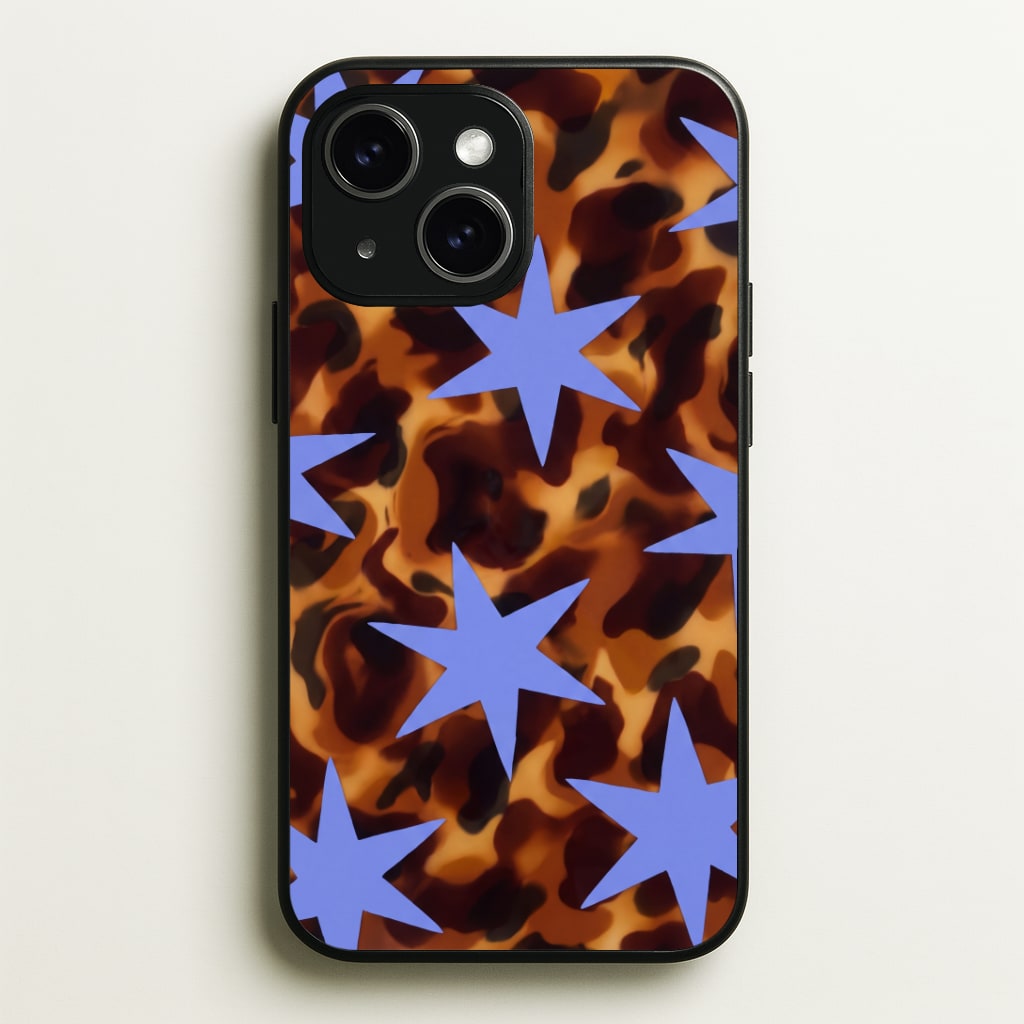 Tortoiseshell Star Scatter - Periwinkle Phone Case