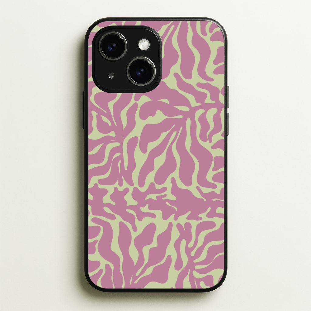 Pink Leaves - Foliage Phone Case - iPhone 15 / Standard