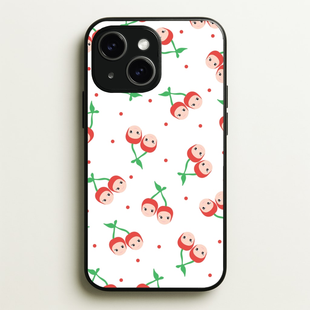 Cherry Angels Pattern Phone Case - iPhone 15 / Standard